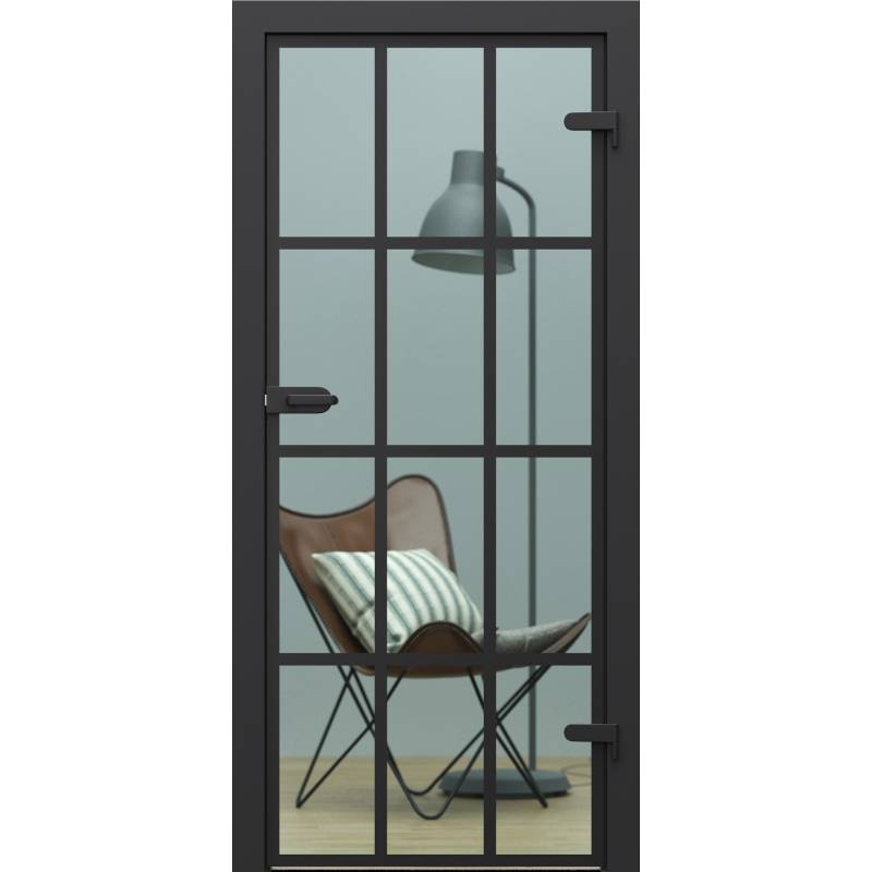 Drzwi Porta GLASS szyba przezroczysta z malowanymi szprosami