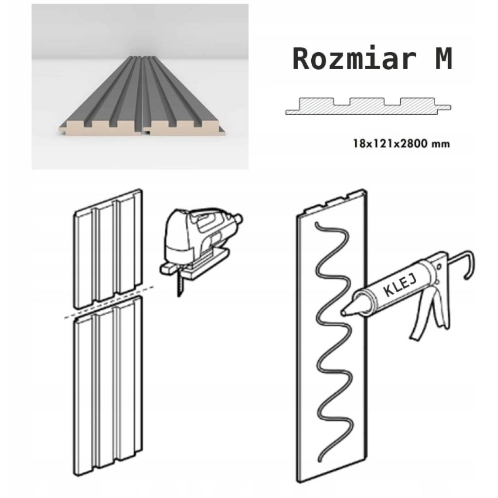 Lamele Czarne matowe M 723, 120032940