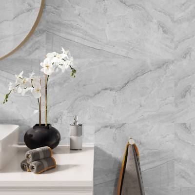 Panele ścienne Ash Grey 30x60 Marmur Kamień Szary Jasny Połysk 6053393