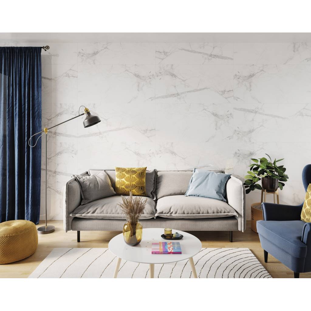 Panele ścienne Calacatta Snow 30x60 Marmur Biały Kamień Matowy 6055824