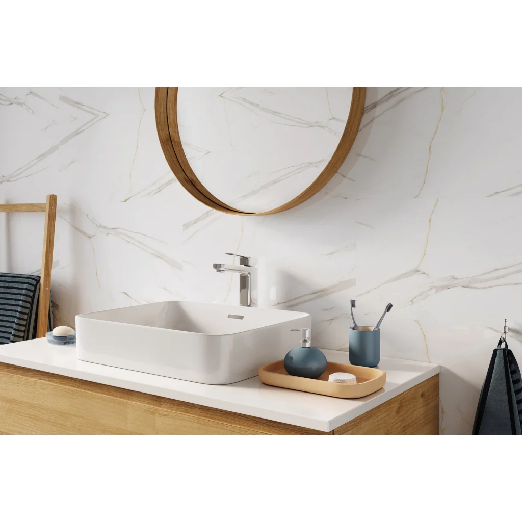 Panele ścienne Calacatta White 30x60 Marmur Biały Kamień Połysk 6053389