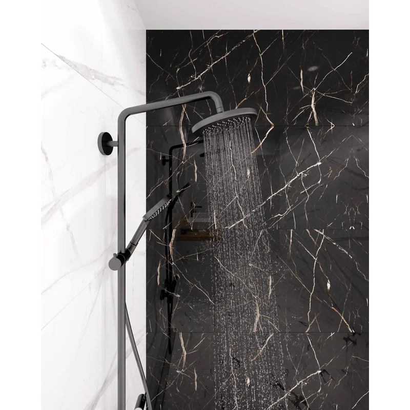 Panele ścienne Calacatta Black Marmur Czarny Złoty Połysk