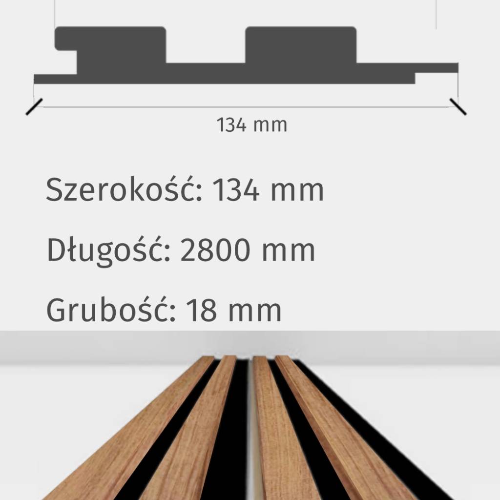 Lamele Akustyczne Dąb Naturalny Teak na Filcu L 248, 120043514