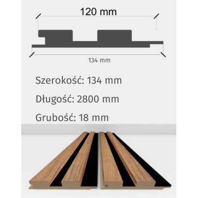 Lamele Akustyczne Dąb Naturalny Teak na Filcu L 248, 120043514