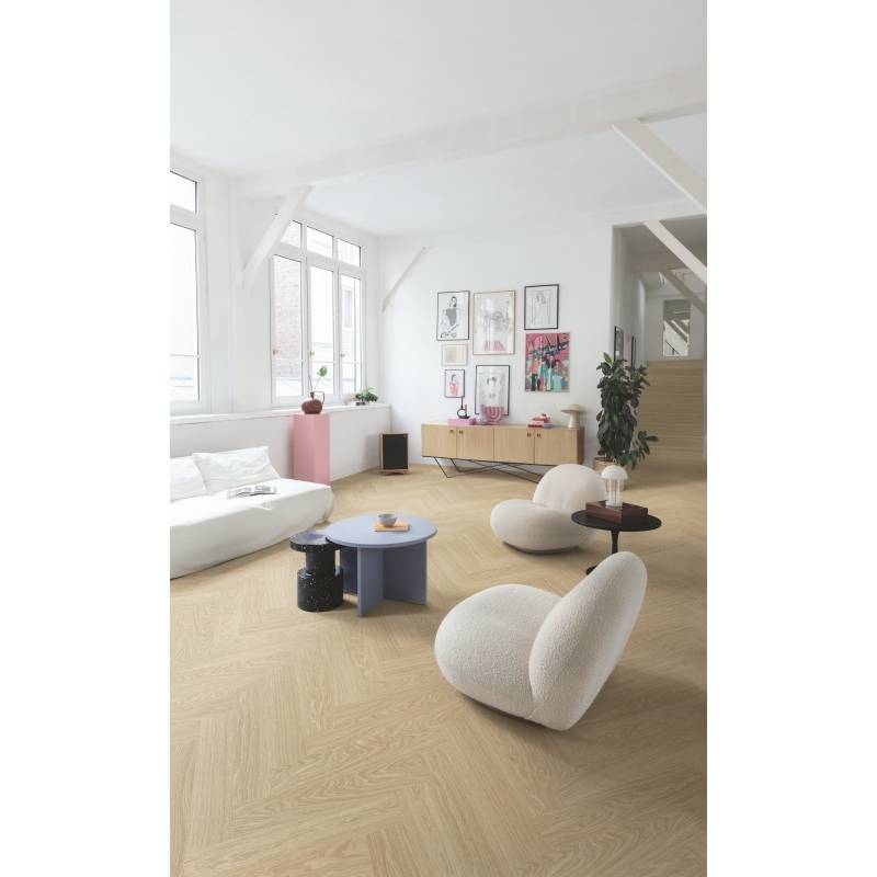 Panele winylowe SPC LVT z podkładem Jodełka Dąb Rumiany H