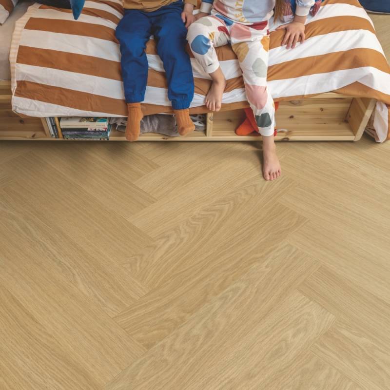 Panele winylowe SPC LVT z podkładem Jodełka Dąb Miodowy H