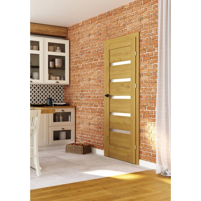 Drzwi Porta VERTE HOME model H.5 z czarnymi szybami - 2