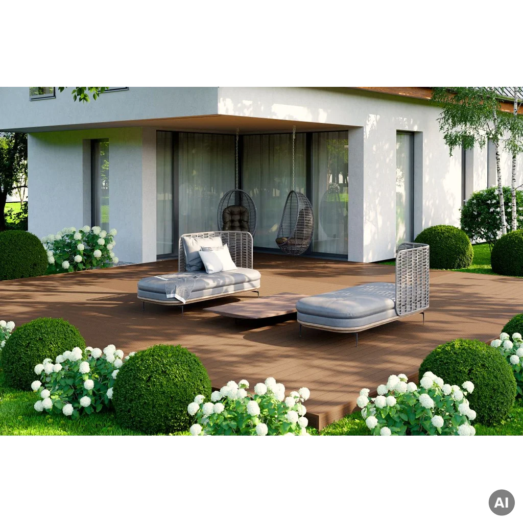 Deska tarasowa dwustronna BERGDECK Ciemny Teak 2,2m 25 mm, BB1104