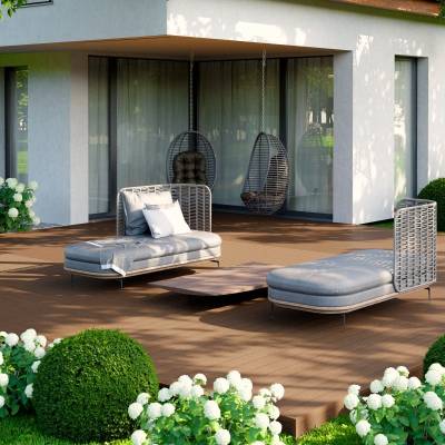 Deska tarasowa dwustronna BERGDECK S140 Ciemny Teak 2,2m 25 mm, BB1104
