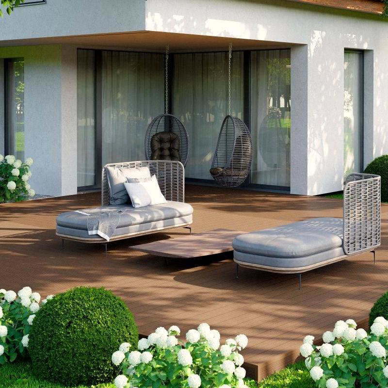 Deska tarasowa dwustronna BERGDECK S140 Ciemny Teak 2,2m 25 mm, BB1104