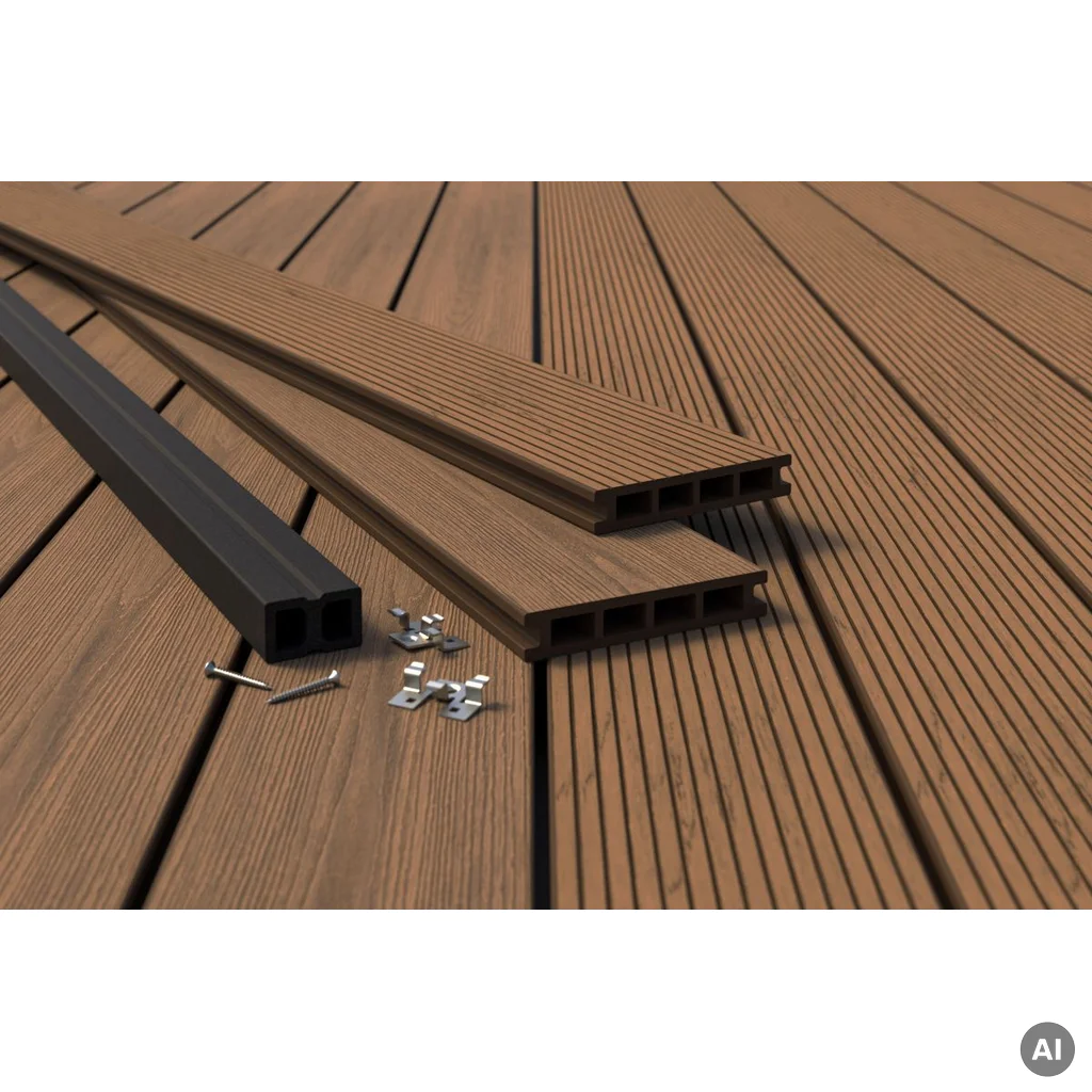 Deska tarasowa dwustronna BERGDECK Ciemny Teak 2,2m 25 mm, BB1104