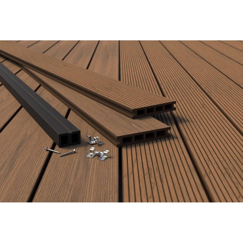 Deska tarasowa dwustronna BERGDECK S140 Ciemny Teak 2,2m 25 mm, BB1104