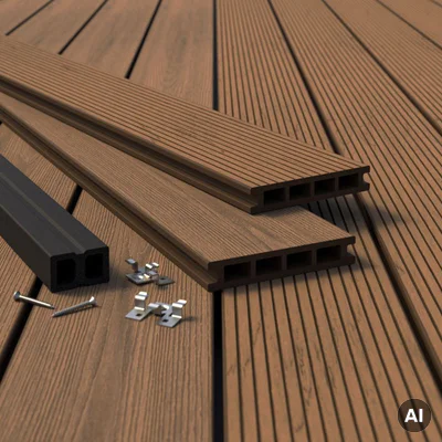 Deska tarasowa dwustronna BERGDECK Ciemny Teak 2,2m 25 mm, BB1104