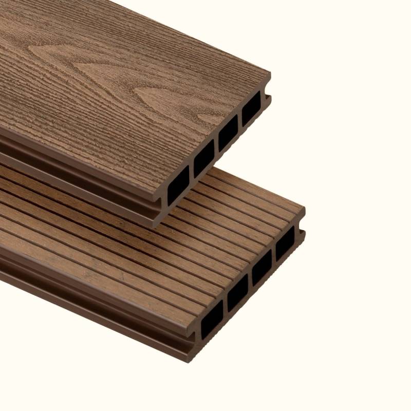 Deska tarasowa dwustronna BERGDECK S140 Ciemny Teak 2,2m 25 mm, BB1104