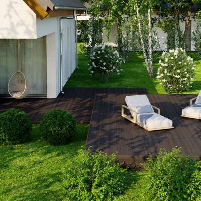 Deska tarasowa dwustronna BERGDECK S140 Heban 2,2m 25 mm, BB1105