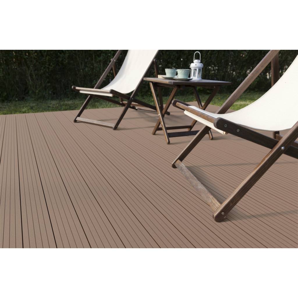 Deska tarasowa dwustronna BERGDECK B150 szczotkowana Orzech 2,4m 25 mm, BD1003