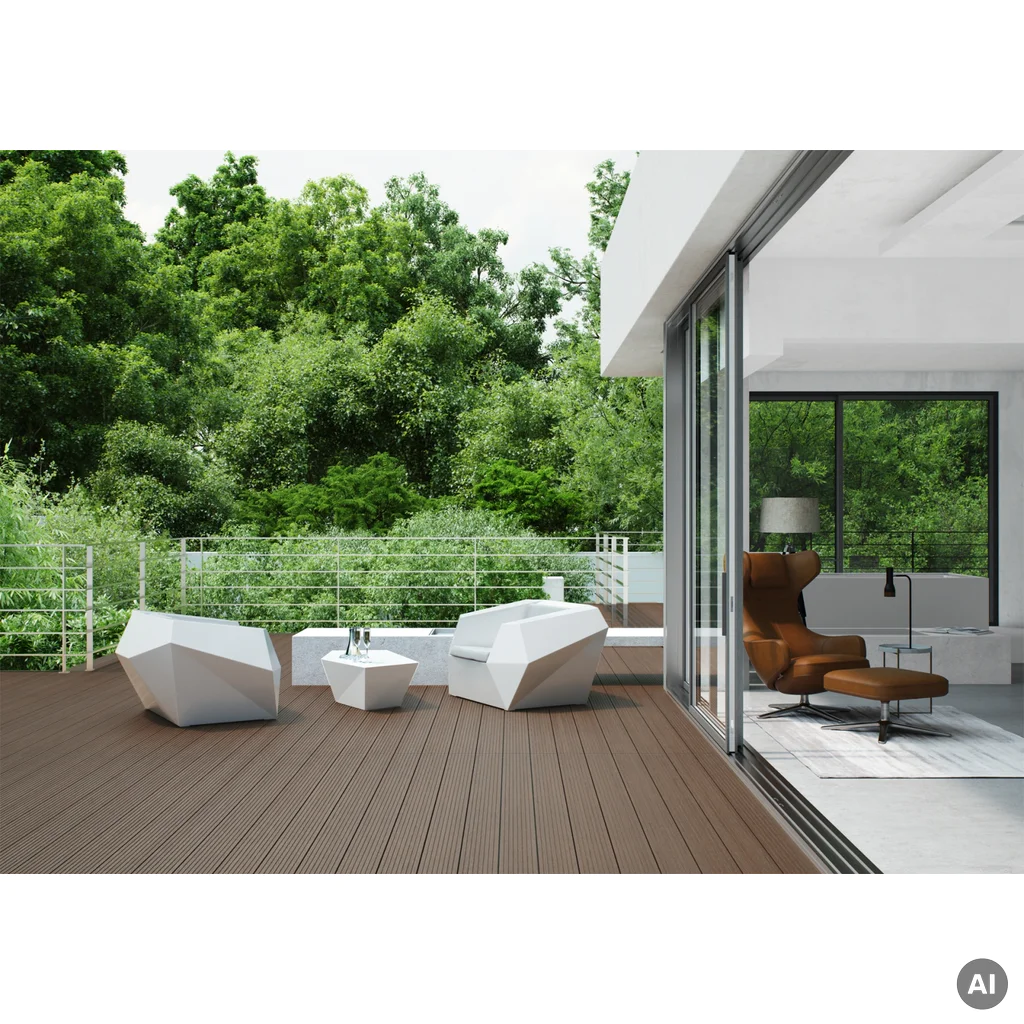 Deska tarasowa dwustronna BERGDECK szczotkowana Orzech 2,4m 25 mm, BD1003