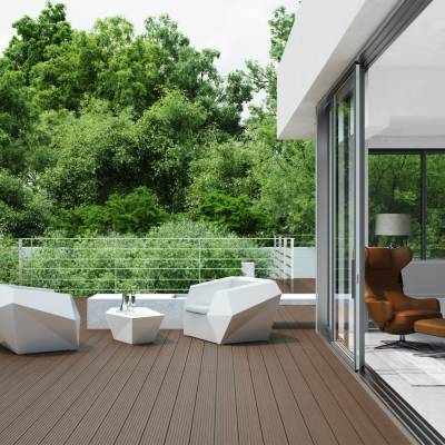 Deska tarasowa dwustronna BERGDECK B150 szczotkowana Orzech 2,4m 25 mm, BD1003