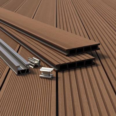 Deska tarasowa dwustronna BERGDECK B150 Szczotkowana Kasztan 2,4m 25 mm, BD1004