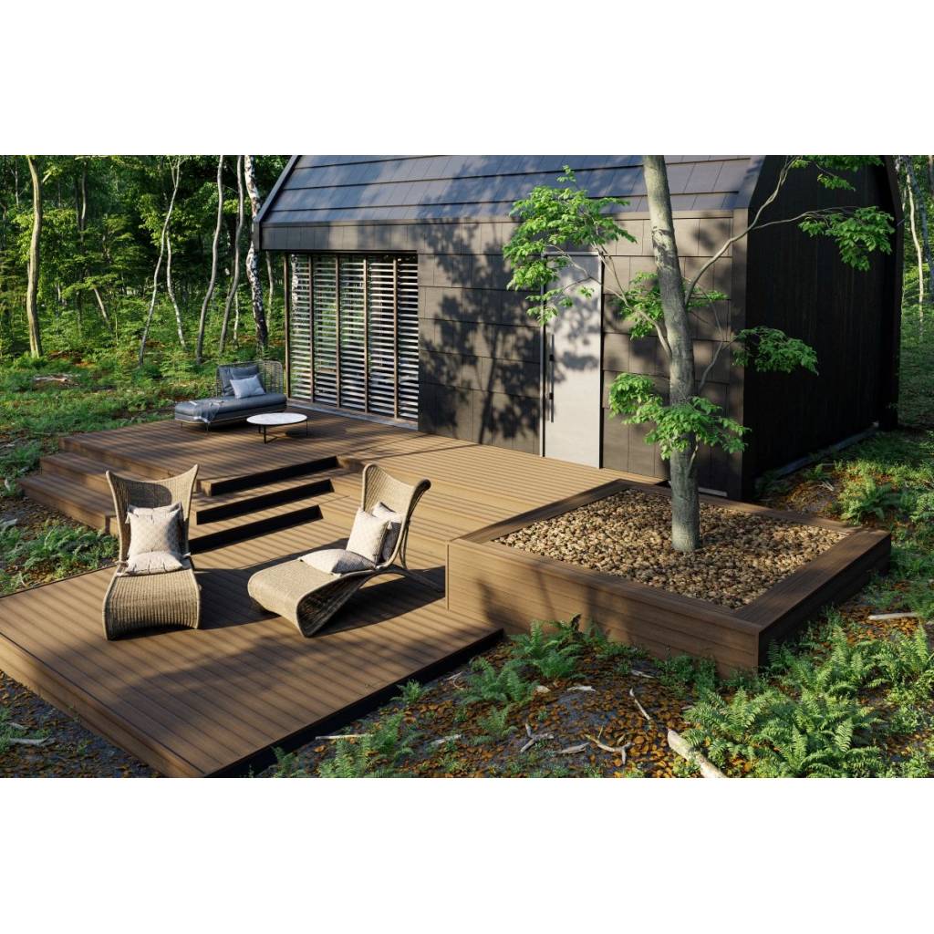 Deska tarasowa dwustronna BERGDECK B150 Szczotkowana Wild Teak 2,4m 25 mm, BD1007