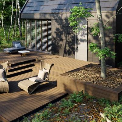 Deska tarasowa dwustronna BERGDECK B150 Szczotkowana Wild Teak 2,4m 25 mm, BD1007