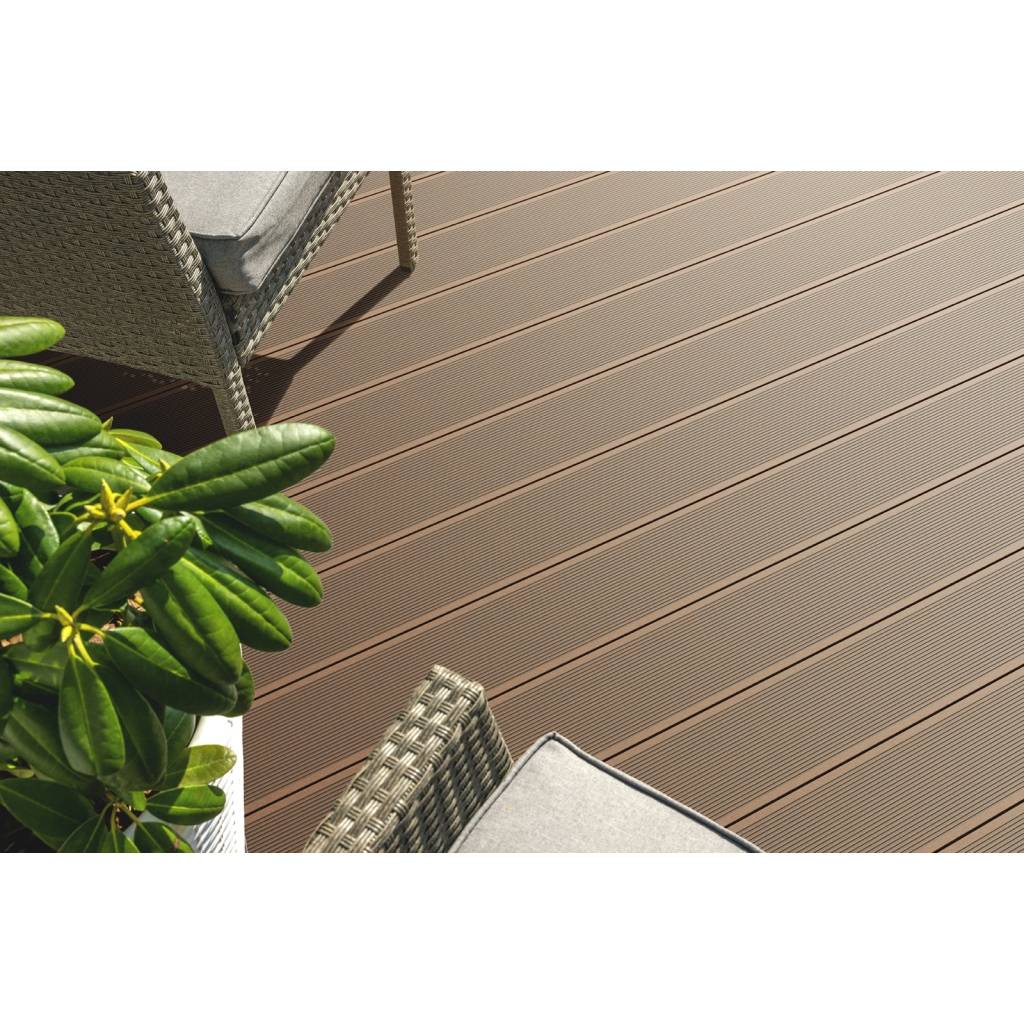 Deska tarasowa dwustronna BERGDECK B150 szczotkowana Kasztan 4m 25 mm, BD7104