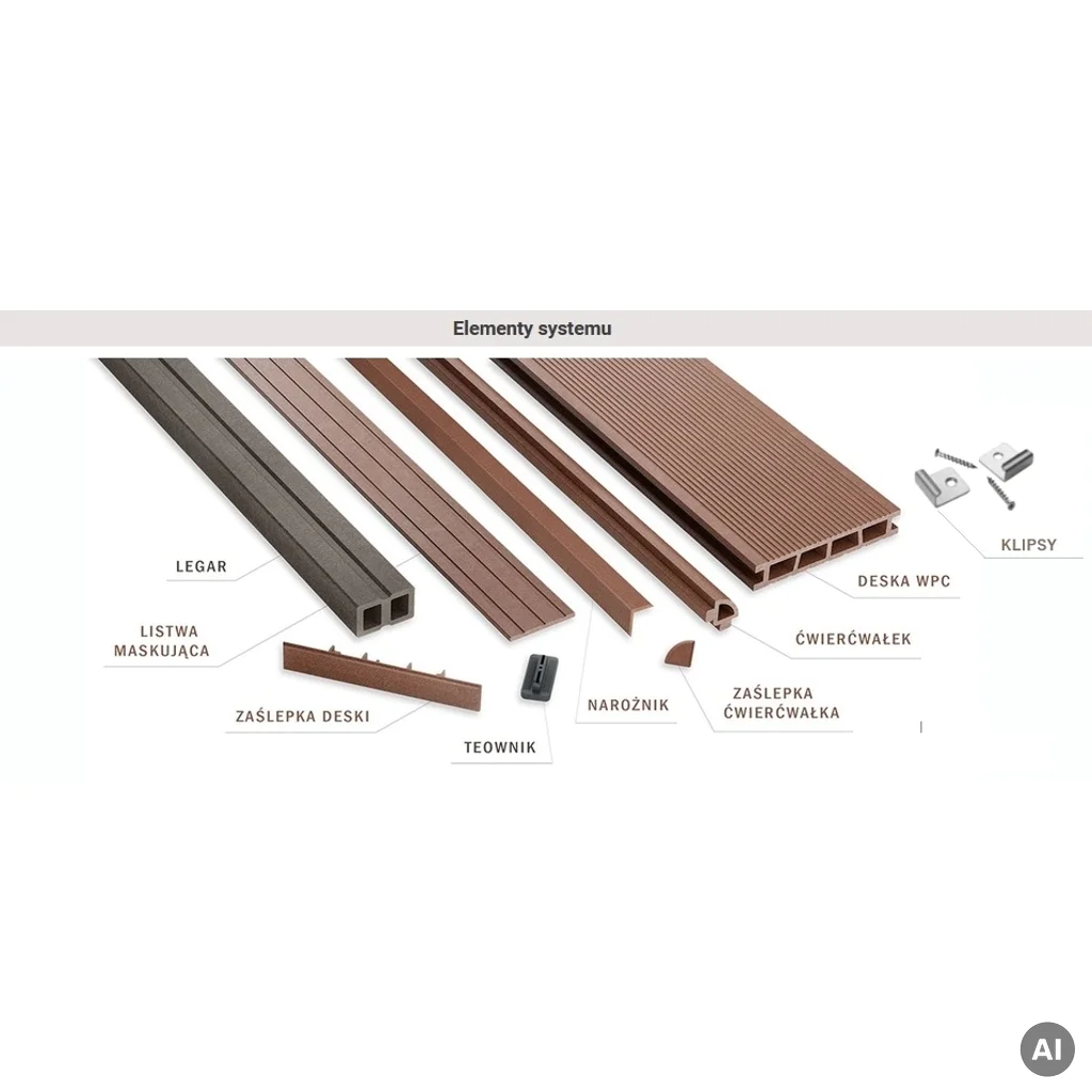 Deska tarasowa dwustronna BERGDECK szczotkowana Kasztan 4m 25 mm, BD7104