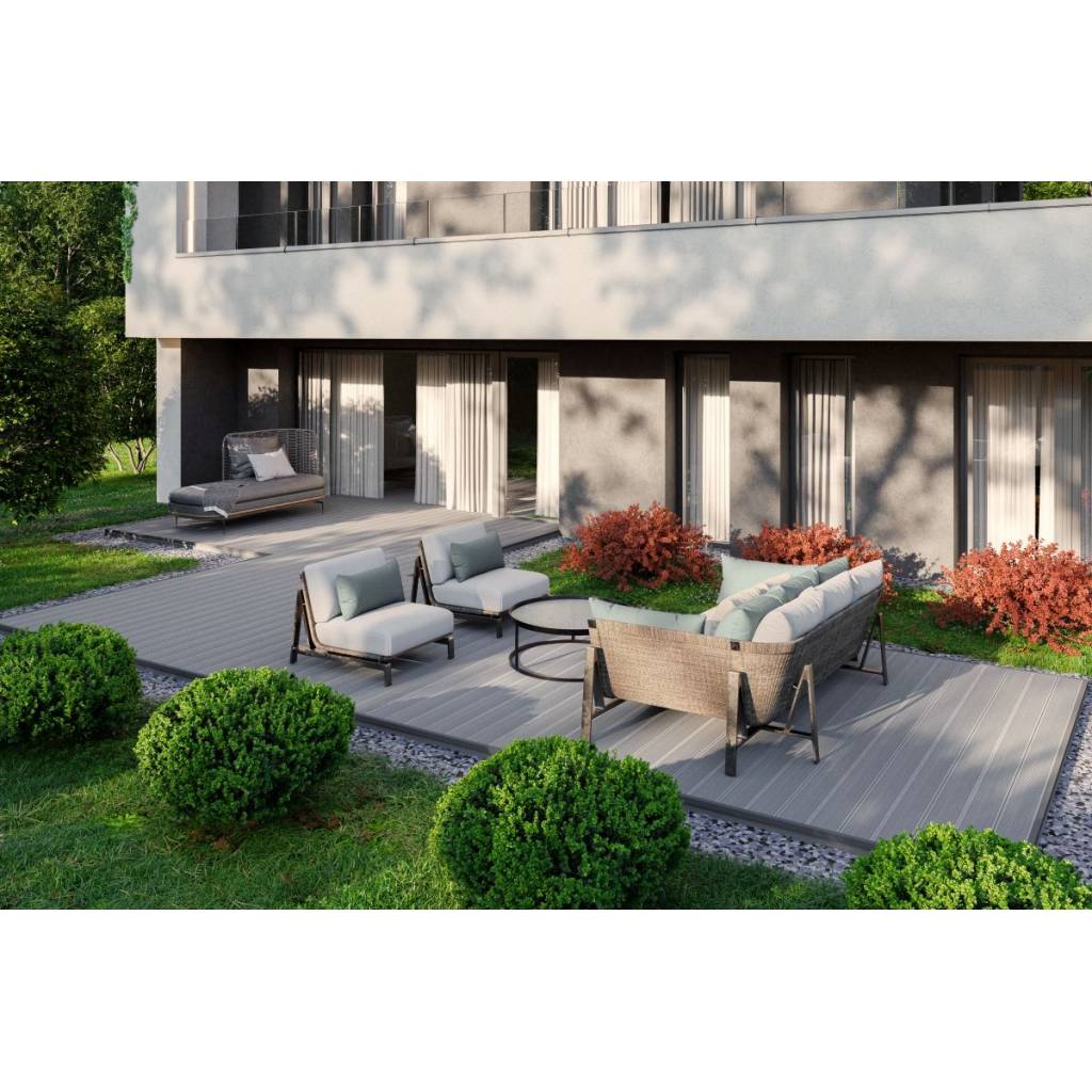 Deska tarasowa dwustronna BERGDECK Pure Antracyt 2,4m 25 mm, BP1001