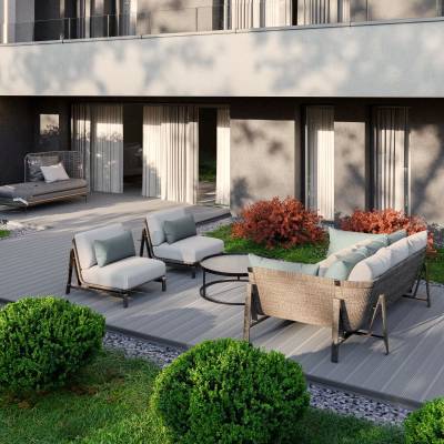 Deska tarasowa dwustronna BERGDECK Pure Antracyt 2,4m 25 mm, BP1001