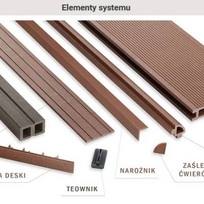 Deska tarasowa dwustronna BERGDECK Pure Orzech 2,4m 25 mm, BP1003