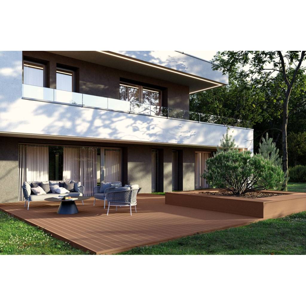 Deska tarasowa dwustronna BERGDECK Pure Kasztan 2,4m 25 mm, BP1004