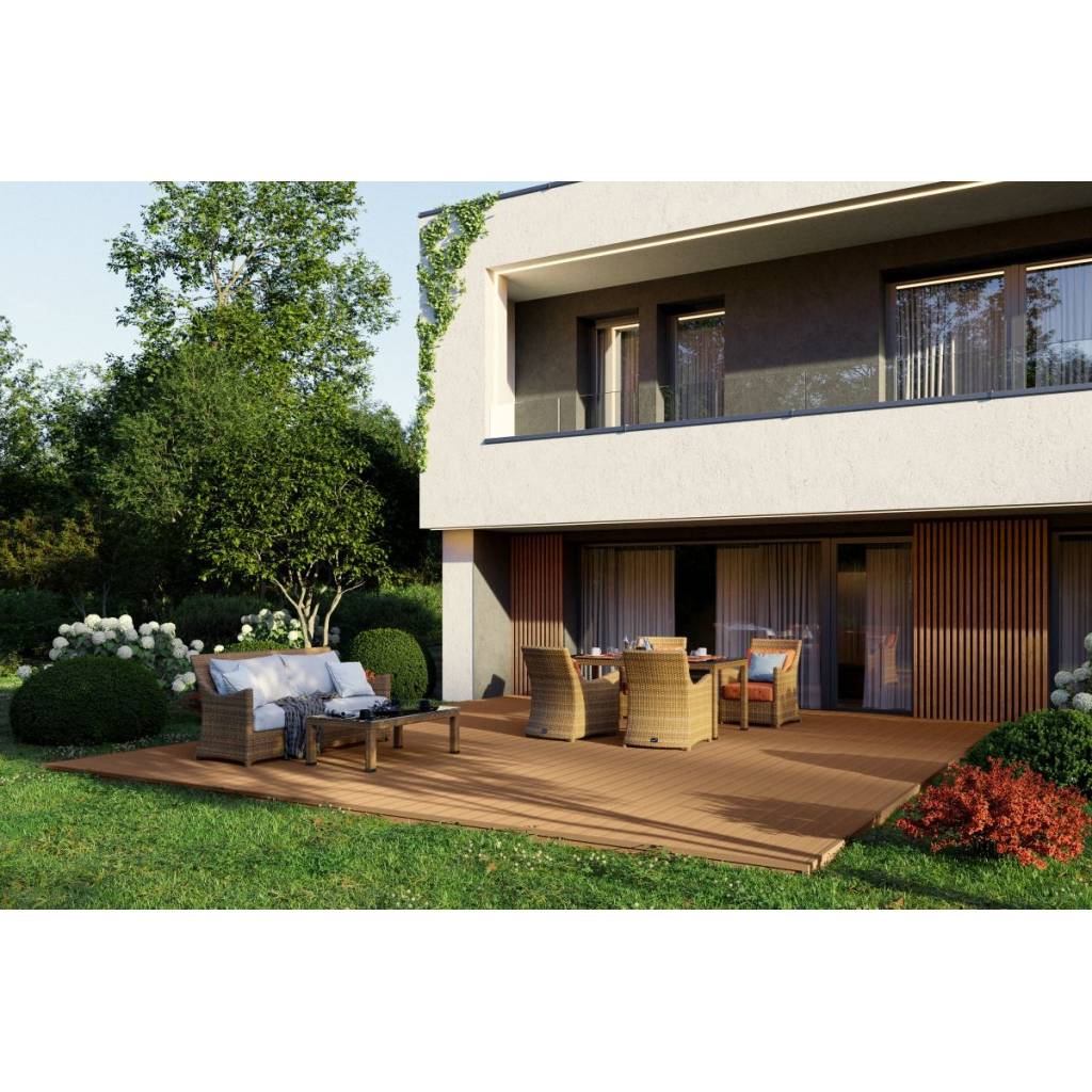 Deska tarasowa dwustronna BERGDECK Pure Teak 2,4m 25 mm, BP1007