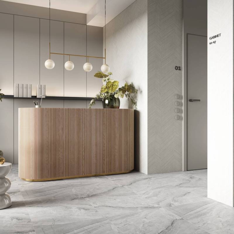 Panele winylowe SPC Ash Grey 60x60 Marmur Kamień Szary Jasn