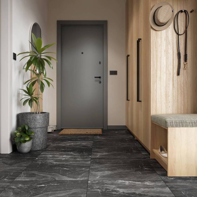 Panele winylowe SPC Dark Stone 60x60 Kamień Szary Ciemny Ma