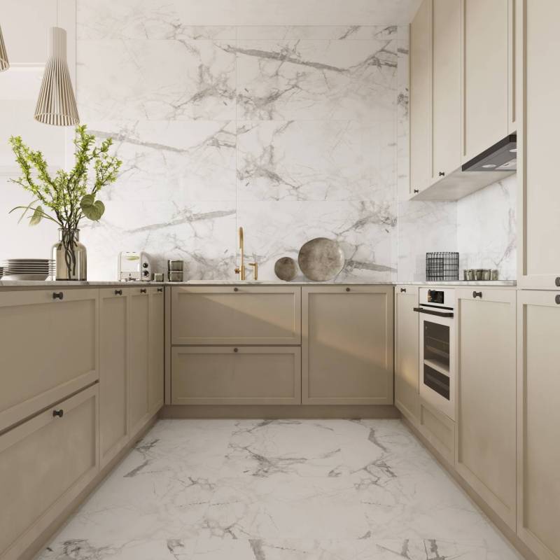 Panele winylowe SPC Calacatta Snow 60x60 Marmur Biały Kamie