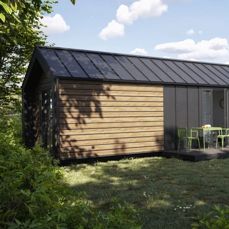 Panele elewacyjne fasadowe Solvo V-Black Dąb Naturalny 3030