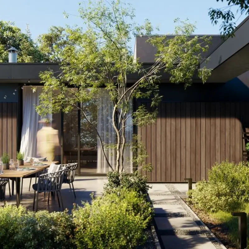 Panele elewacyjne fasadowe Solvo V-Black Dąb Czekoladowy 30