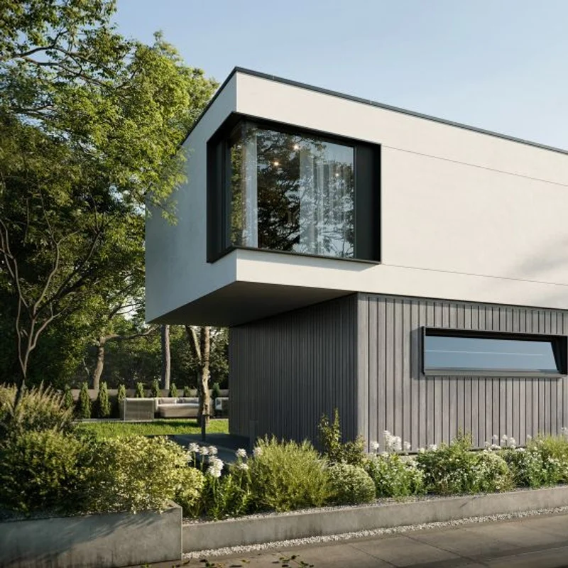 Panele elewacyjne fasadowe Solvo V-Black Dąb Szary 3030867