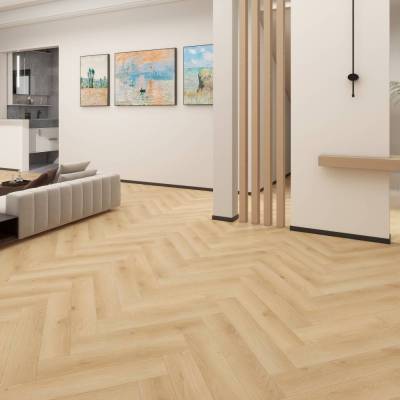 Panele winylowe SPC ze zintegrowanym podkładem Jodełka Iconic PAN000370 Klasa 34 6 mm