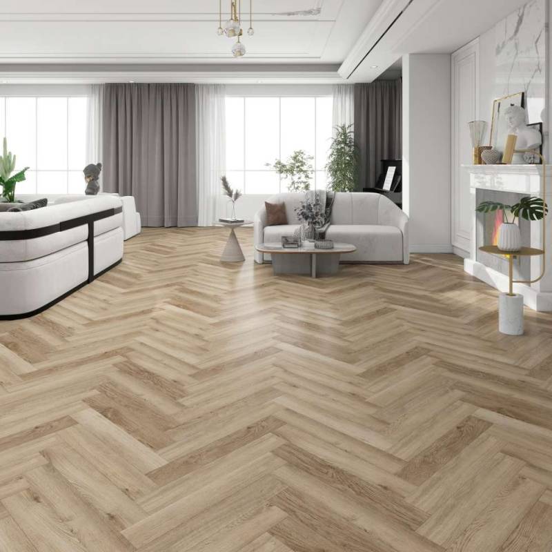 Panele winylowe SPC ze zintegrowanym podkładem Jodełka Har