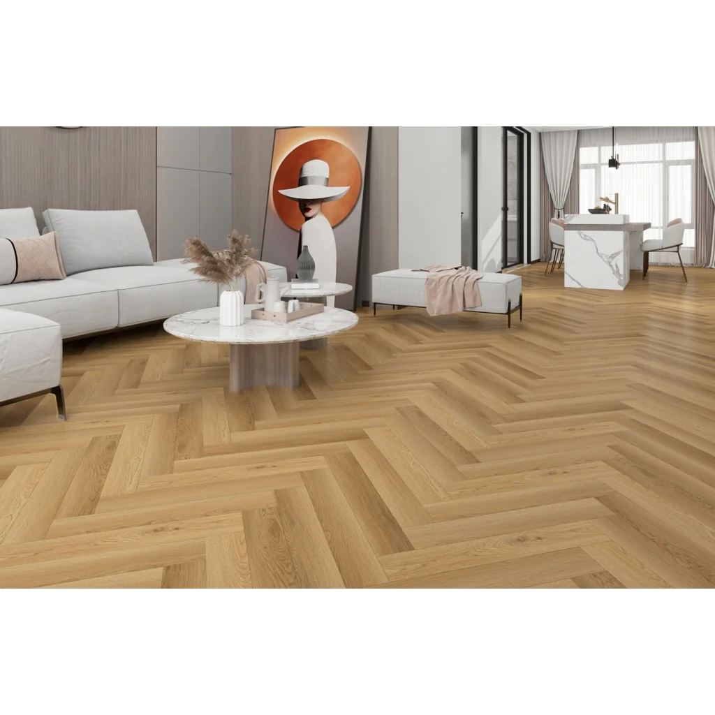 Panele winylowe SPC ze zintegrowanym podkładem Jodełka Vogue Klasa 34 6 mm, PAN000365