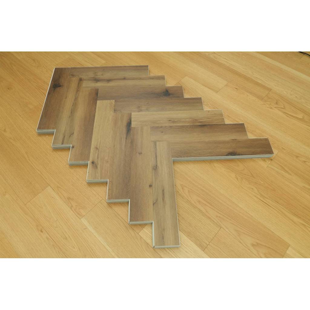 Panele winylowe SPC ze zintegrowanym podkładem Jodełka Delux PAN000367  Klasa 34 6 mm