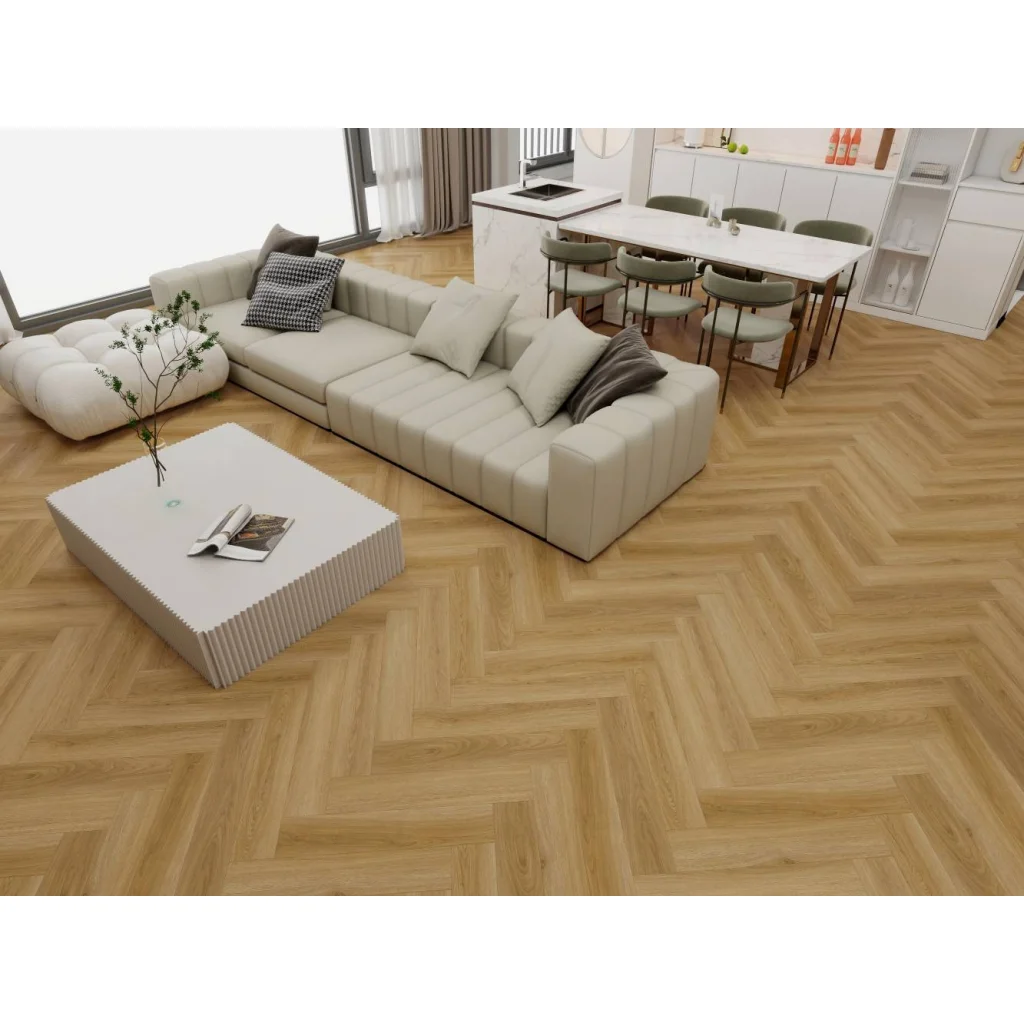 Panele winylowe SPC ze zintegrowanym podkładem Jodełka Chic PAN000375 Klasa 34 7 mm