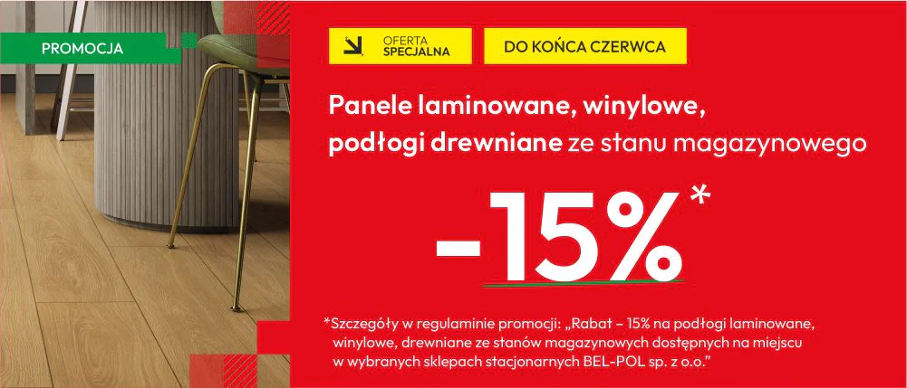Promocja: -15%* na panele i podłogi ze stanu magazynowego